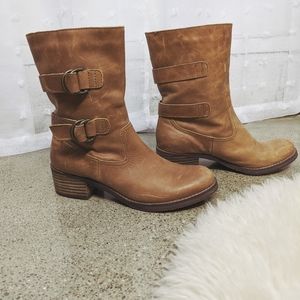 Arturo Chiang Mid-Calf Leather Boot Brown